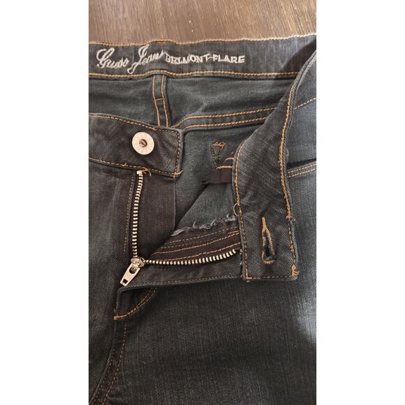Guess Belmont Flare Women's 31 Stretch Denim Jeans Dark Wash Blue Classic Basic - Picture 7 of 9